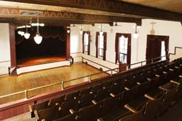 photo of the balcony and stage within the CG Matthews Hall