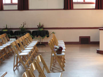 photo of wedding chairs in the CG Matthews Hall